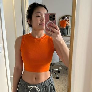 Orange sleeveless Zara top